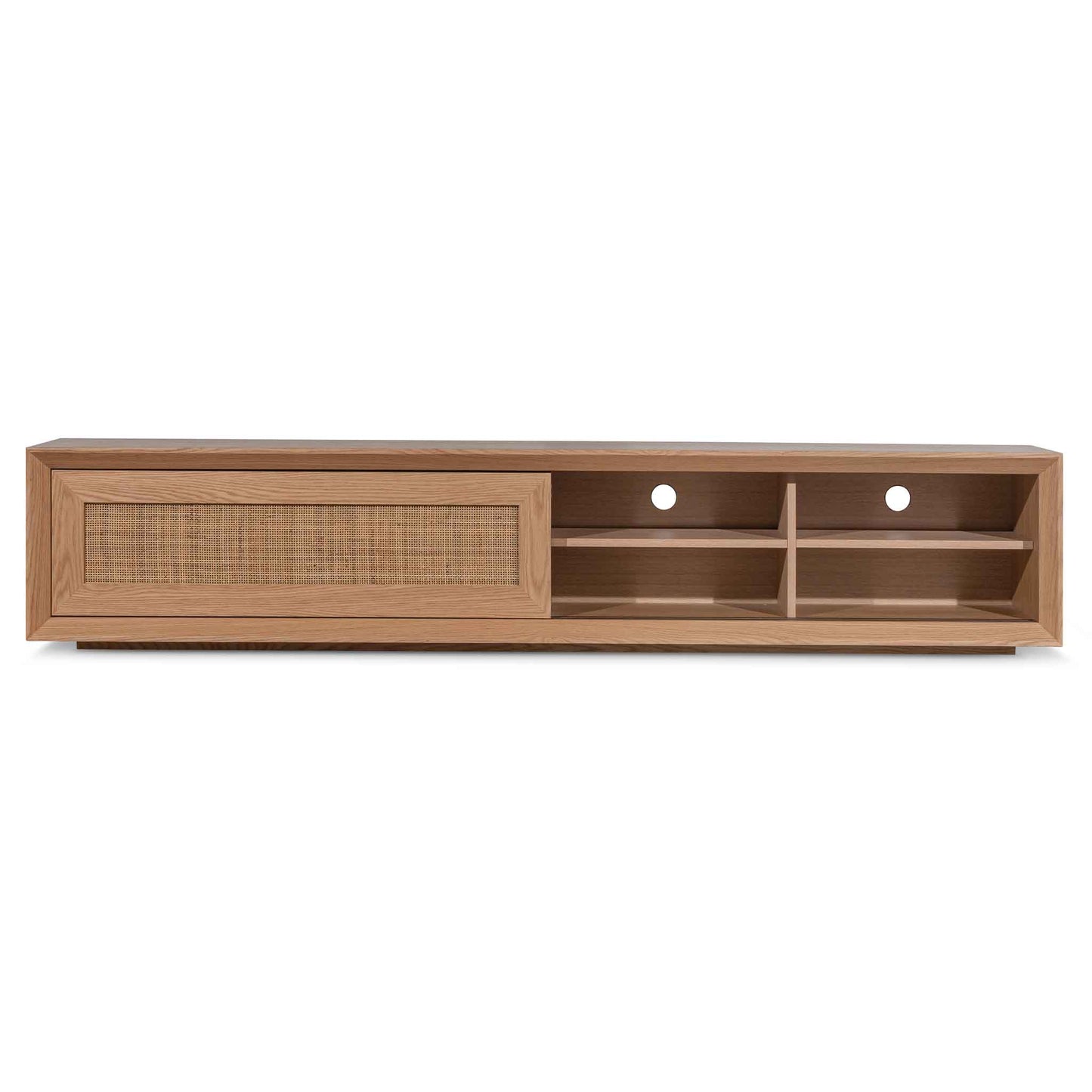 Natural  TV Entertainment Unit with Rattan Doors  - 2.3m