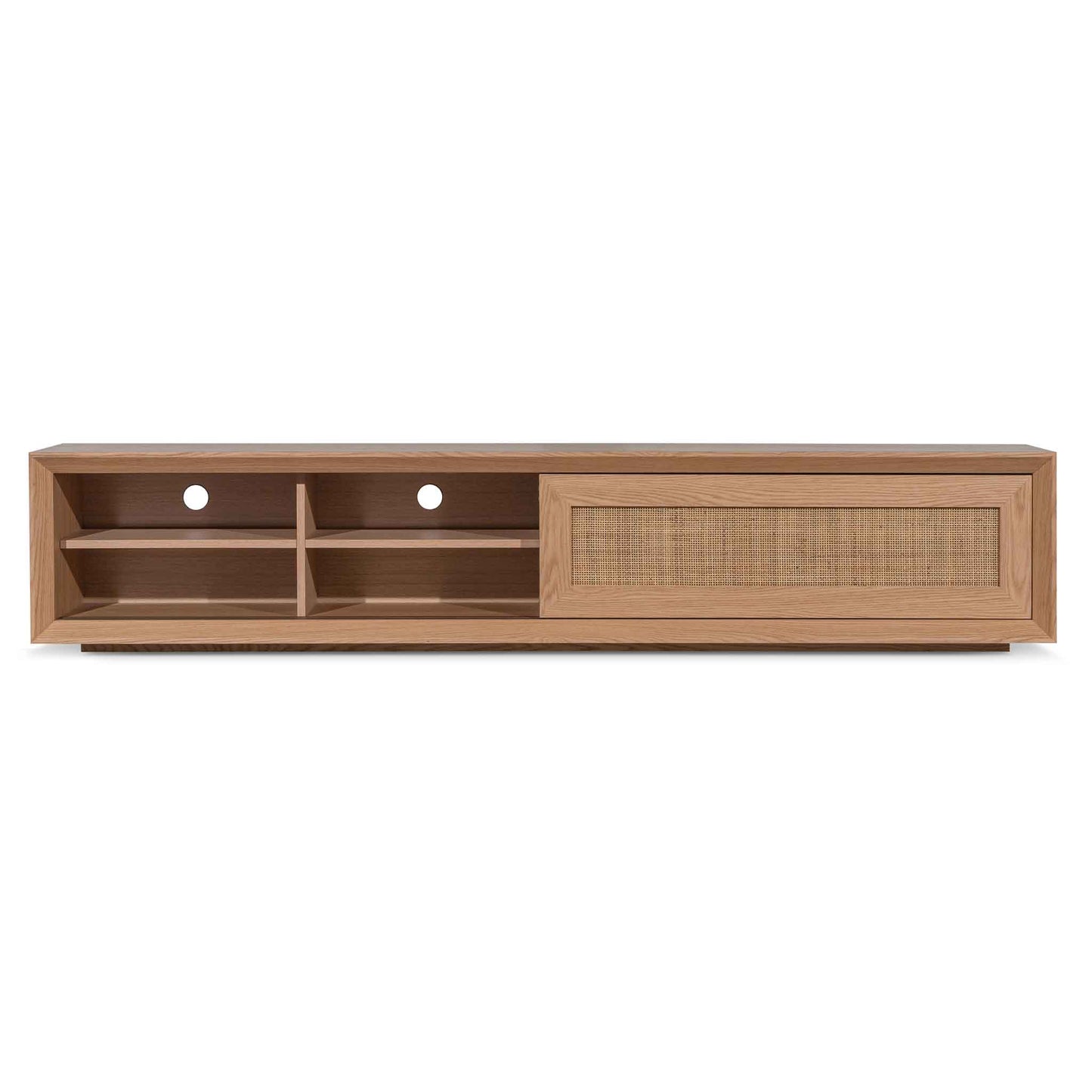 Natural  TV Entertainment Unit with Rattan Doors  - 2.3m