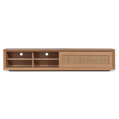 Natural  TV Entertainment Unit with Rattan Doors  - 2.3m