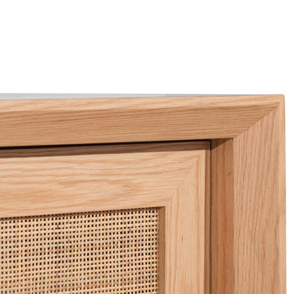 Natural  TV Entertainment Unit with Rattan Doors  - 2.3m