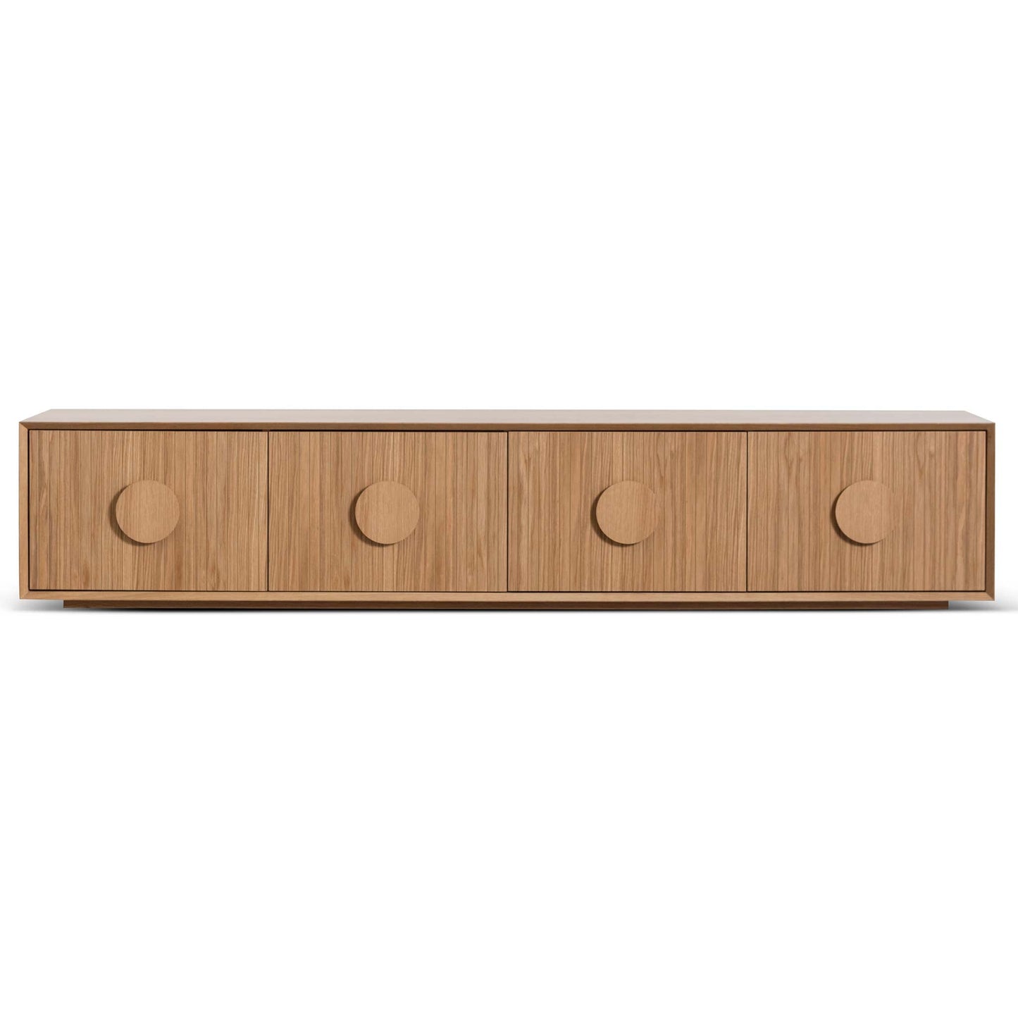 Natural Wooden Entertainment TV Unit - 2.3m