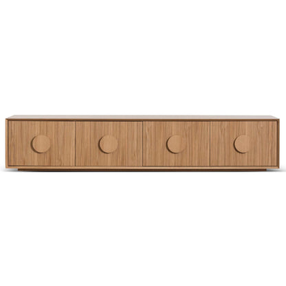 Natural Wooden Entertainment TV Unit - 2.3m