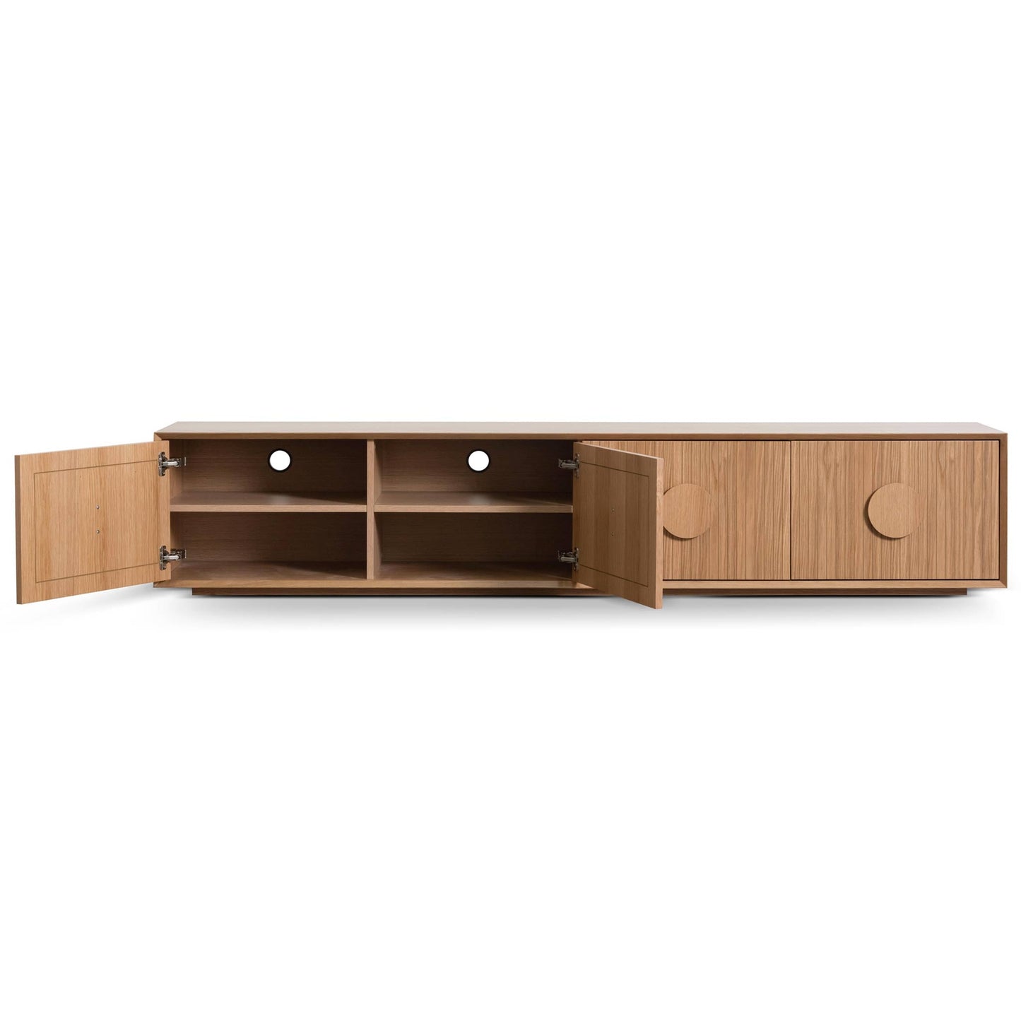 Natural Wooden Entertainment TV Unit - 2.3m