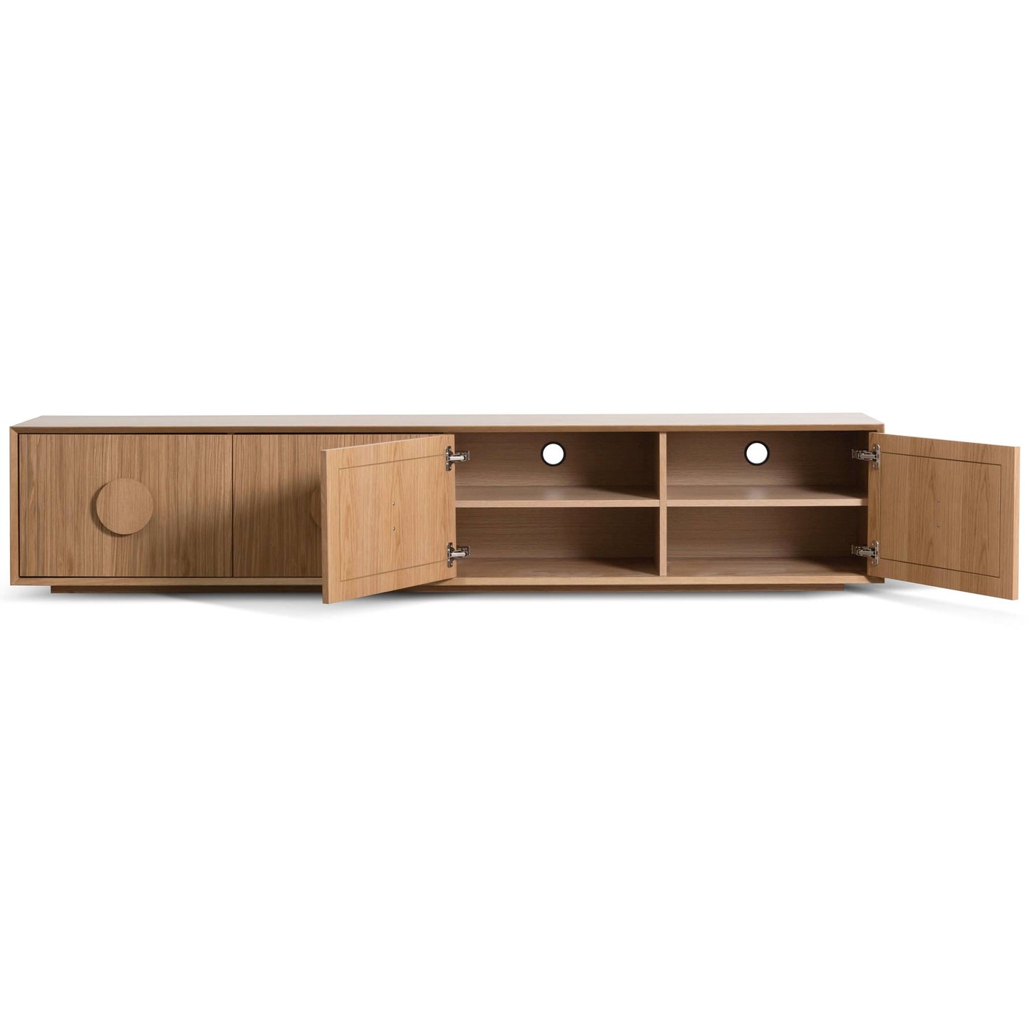 Natural Wooden Entertainment TV Unit - 2.3m