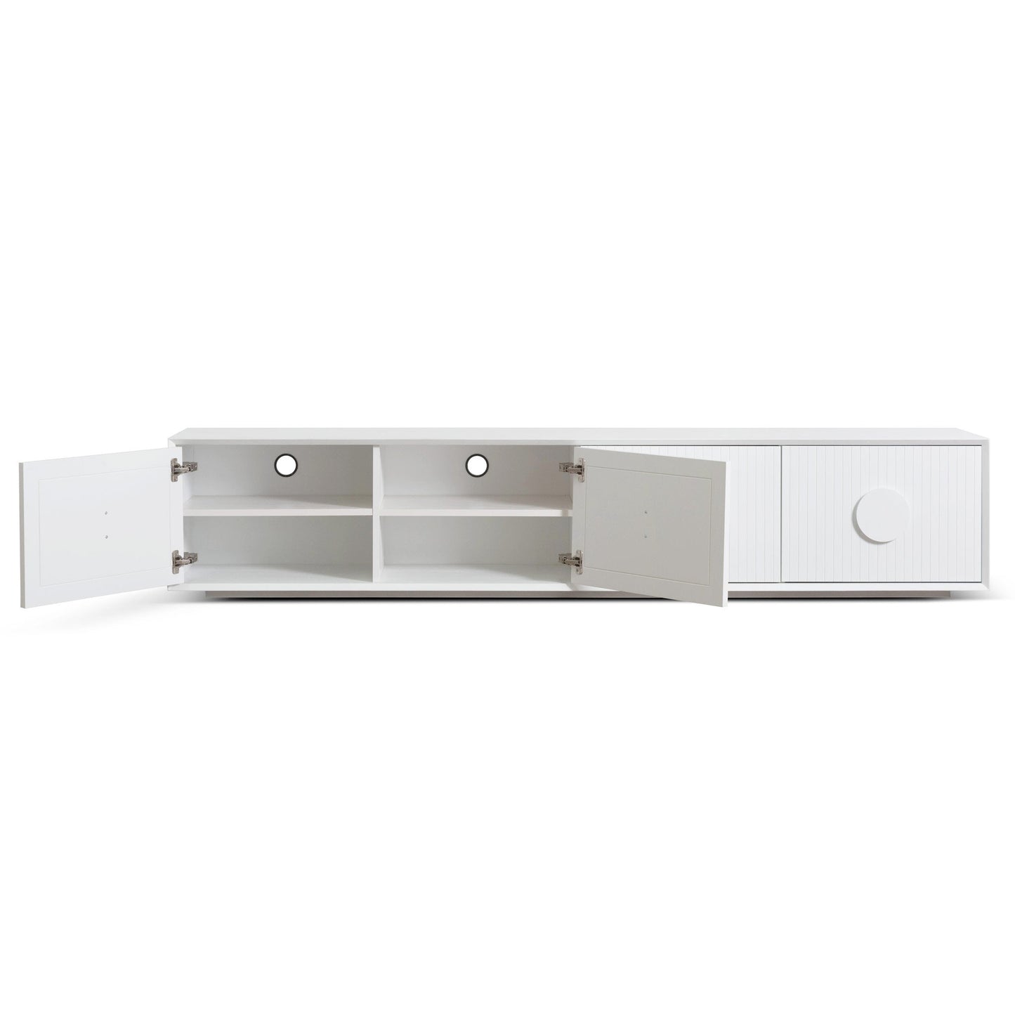 White Wooden Entertainment TV Unit - 2.3m