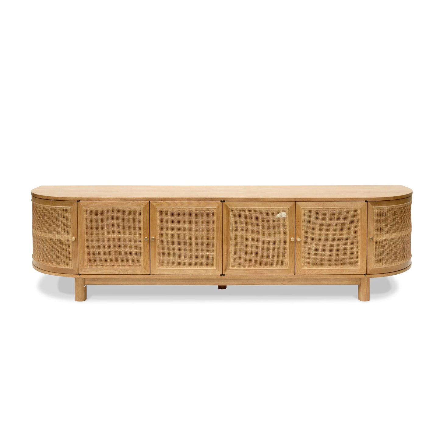 Natural Oak Rattan Doors TV Entertainment unit - 2.2m