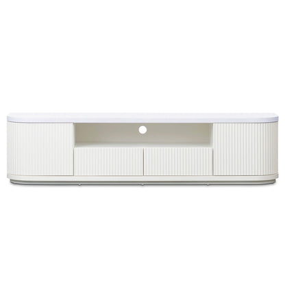 Two Tone White Veneer Top Entertainment TV Unit - 2m