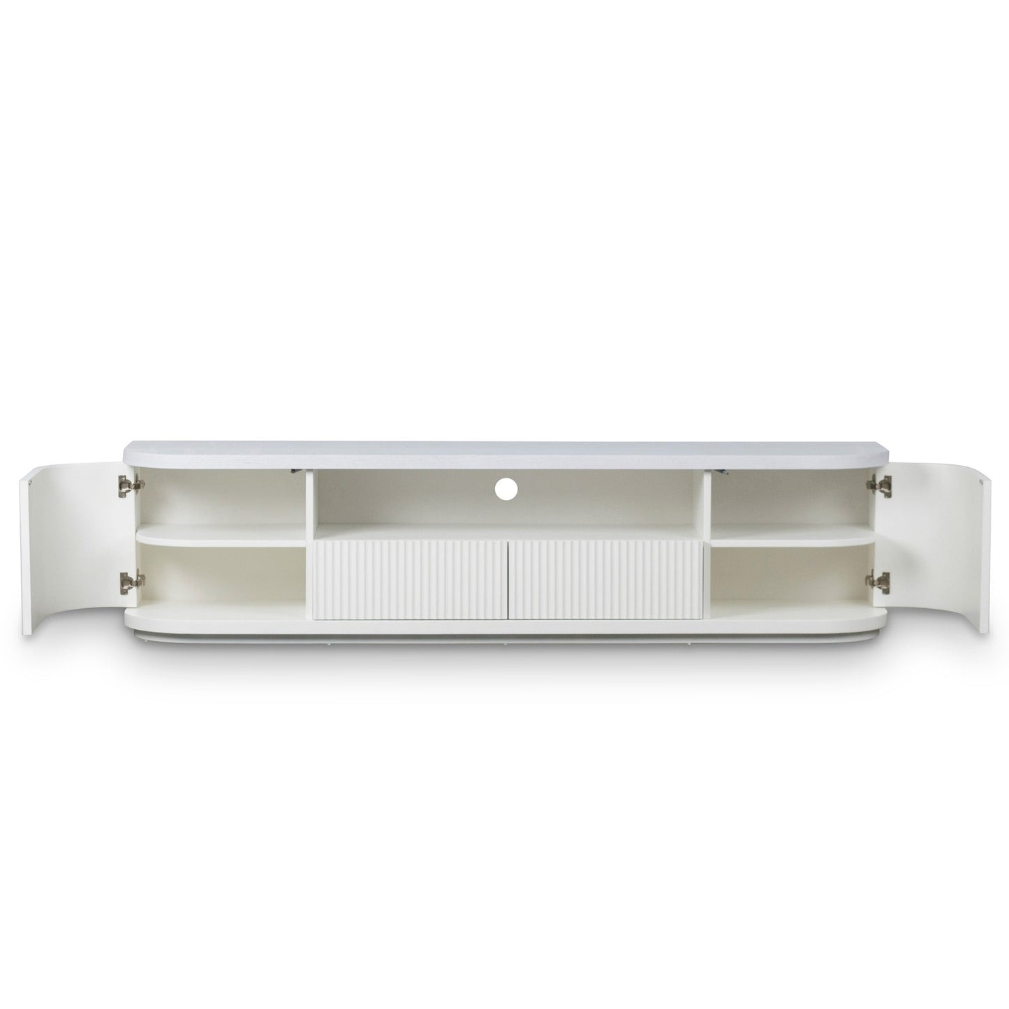 Two Tone White Veneer Top Entertainment TV Unit - 2m