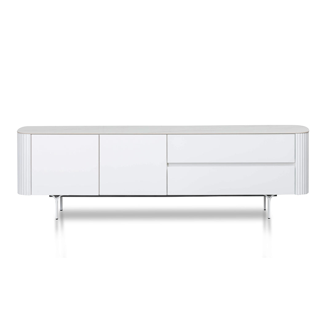 White Entertainment TV Unit - 1.8m