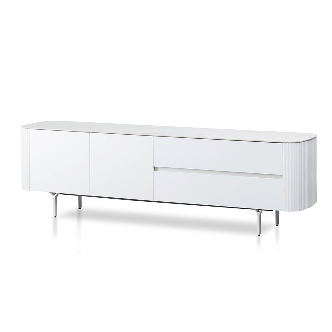 White Entertainment TV Unit - 1.8m