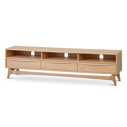 Wide Natural Oak TV Entertainment Unit