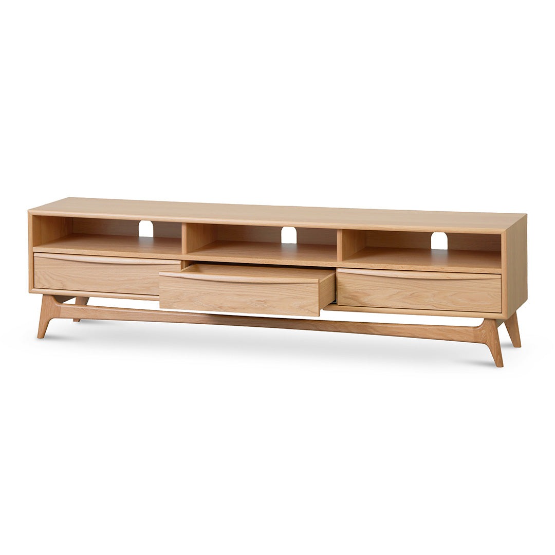 Wide Natural Oak TV Entertainment Unit