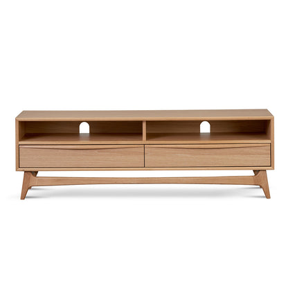 Narrow Natural Oak TV Entertainment Unit