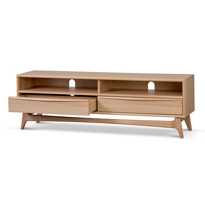 Narrow Natural Oak TV Entertainment Unit