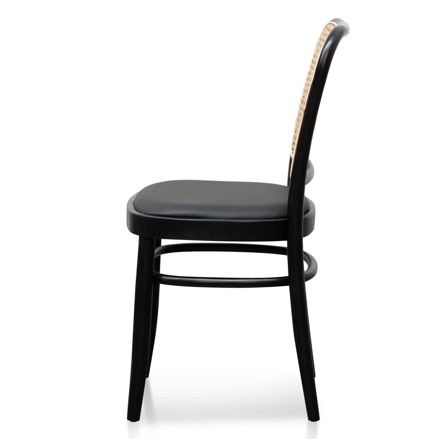 Black Cushion Dining Chair - Natural Rattan