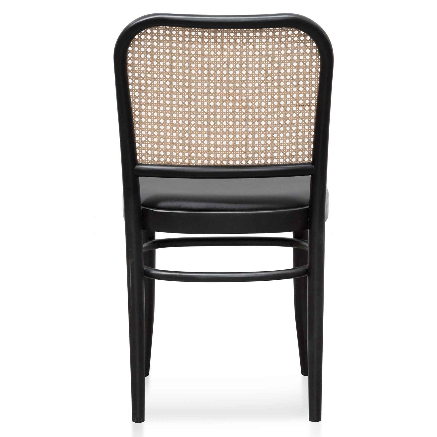 Black Cushion Dining Chair - Natural Rattan