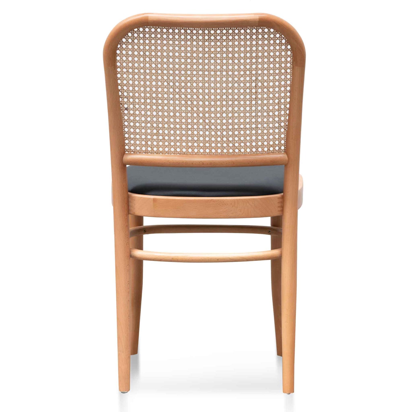 Black Cushion Dining Chair - Natural Rattan and Frame