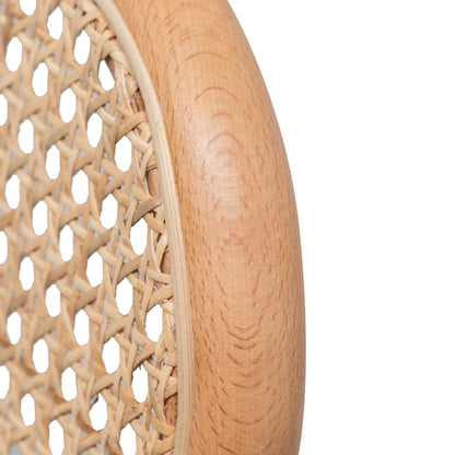 Black Cushion Dining Chair - Natural Rattan and Frame