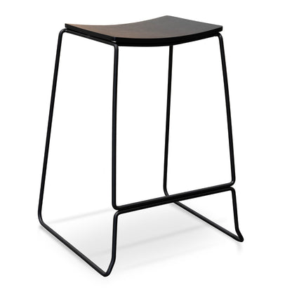 Black Frame Black Timber Seat Bar Stool