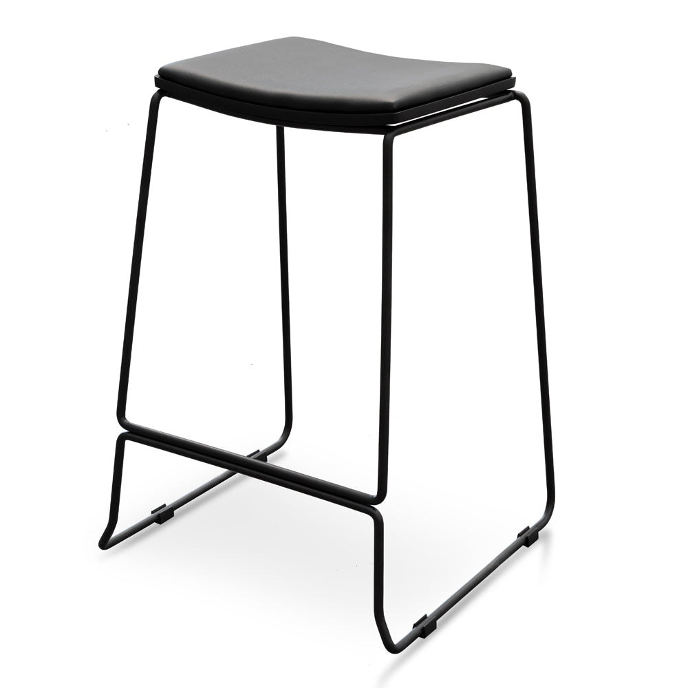 Black Frame Black PU Bar Stool