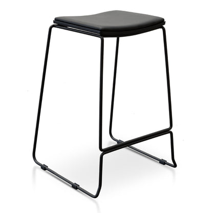 Black Frame Black PU Bar Stool