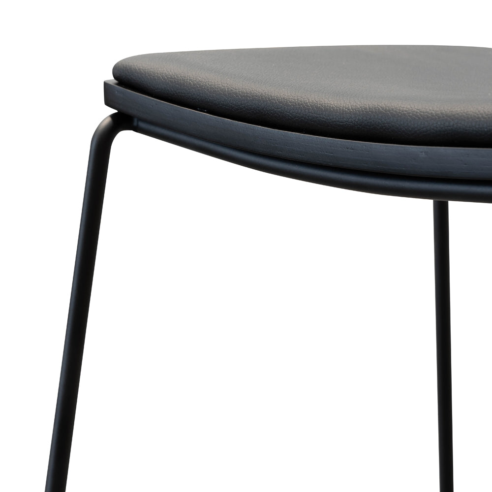 Black Frame Black PU Bar Stool