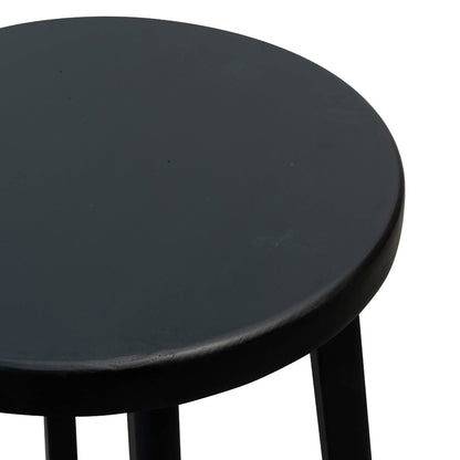 Black Frame Bar Stool with Black Timber Seat (65cm)