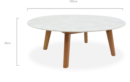 Marble Round Coffee Table - 100cm Natural