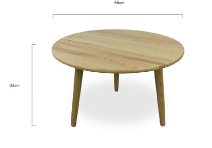 Round Coffee Table - 66cm Natural