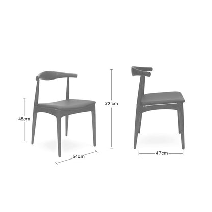 Elbow Dining Chair - Dark Brown