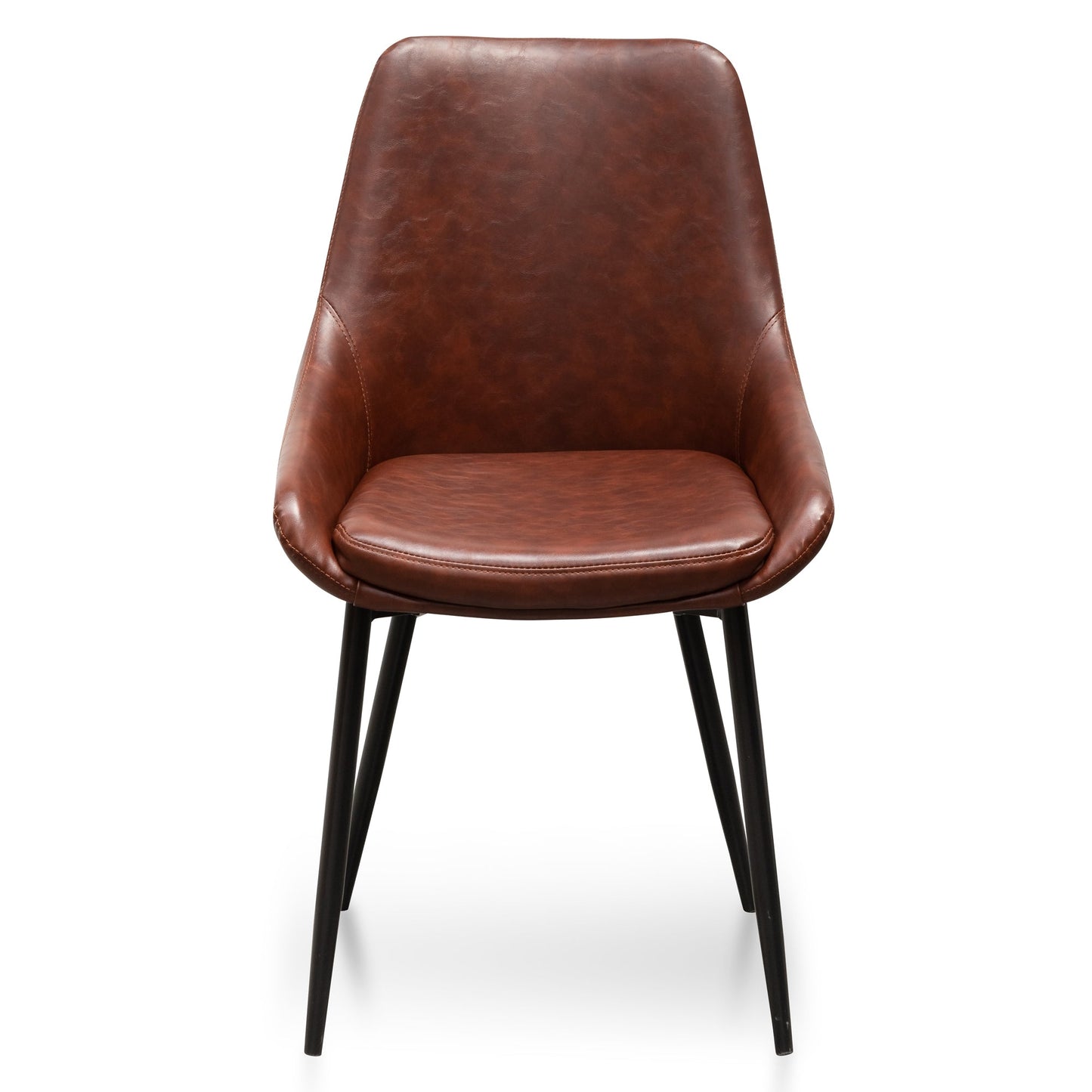 Dining Chair in Cinnamon Brown PU Leather (Set of 2)