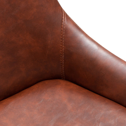 Dining Chair in Cinnamon Brown PU Leather (Set of 2)