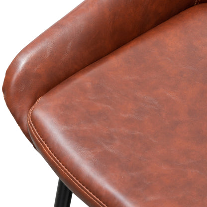 Dining Chair in Cinnamon Brown PU Leather (Set of 2)