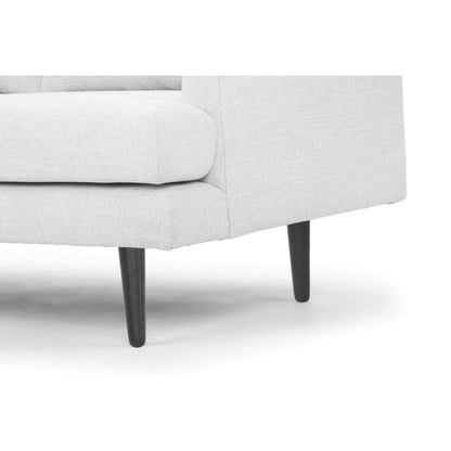 Three-Seater Sofa - Light Texture Grey with black legs