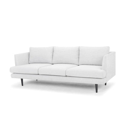 Three-Seater Sofa - Light Texture Grey with black legs