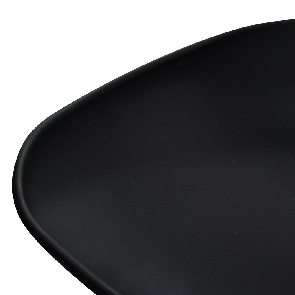 Black Frame Bar Stool with Black Plastic Seat (65cm)