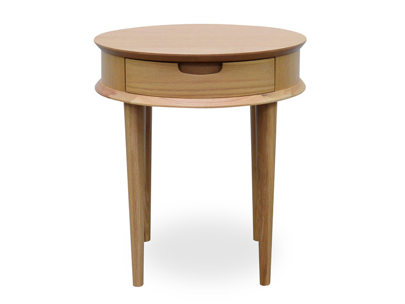 Natural Lamp Side Table with Drawers