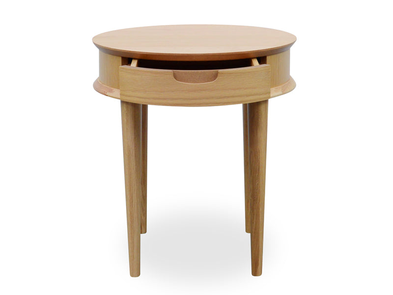 Natural Lamp Side Table with Drawers