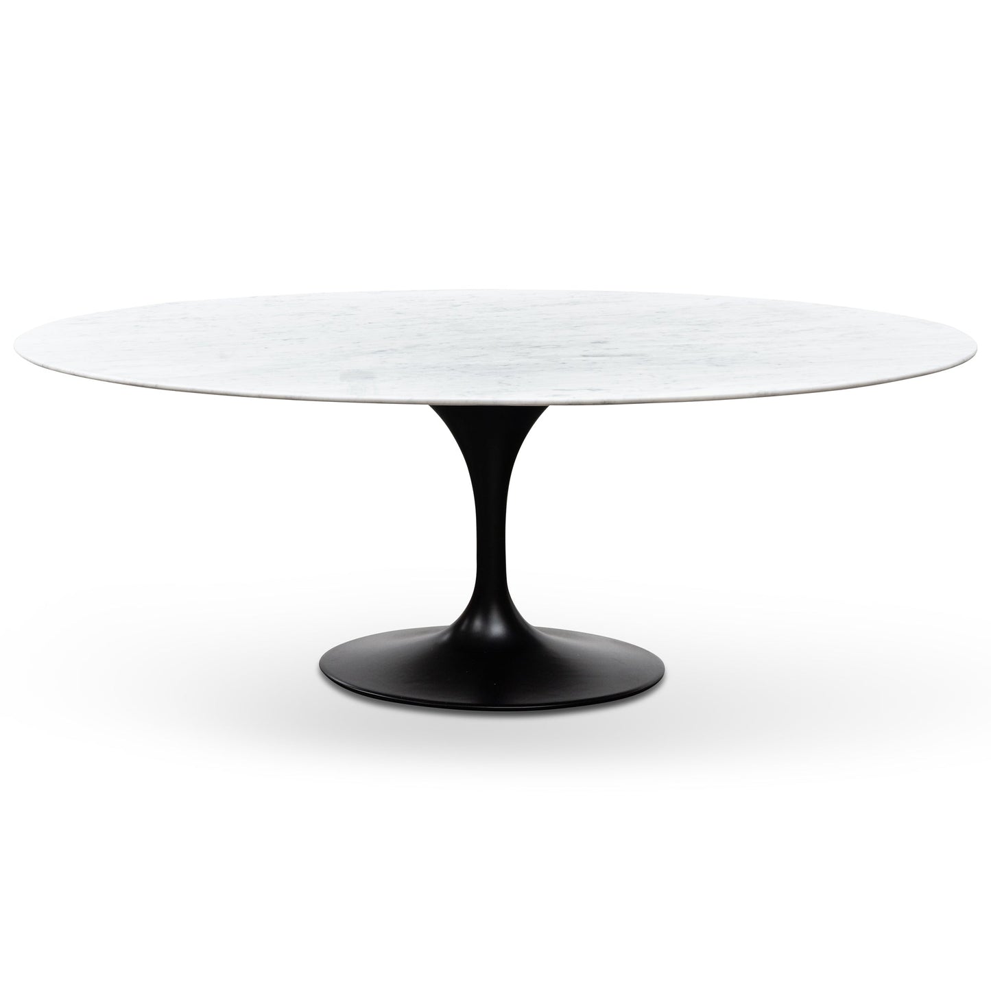 Oval Marble Dining Table - 2m Black Base