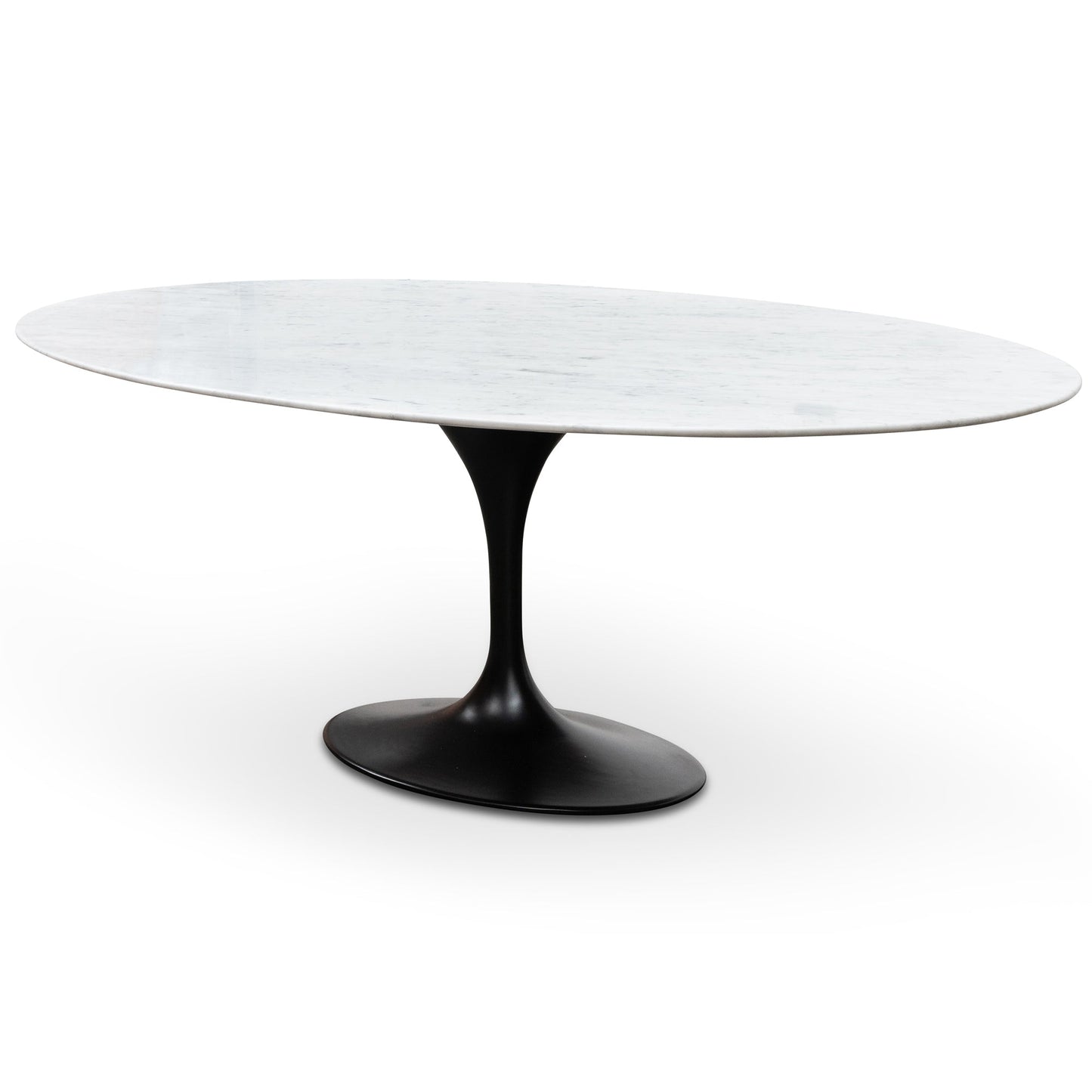 Oval Marble Dining Table - 2m Black Base