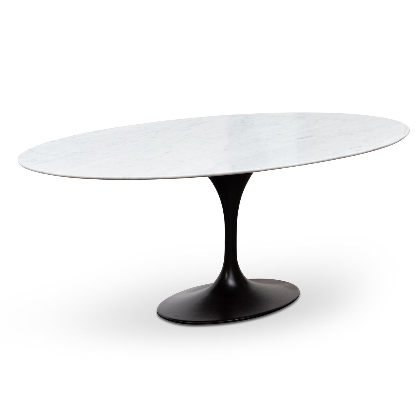 Oval Marble Dining Table - 2m Black Base