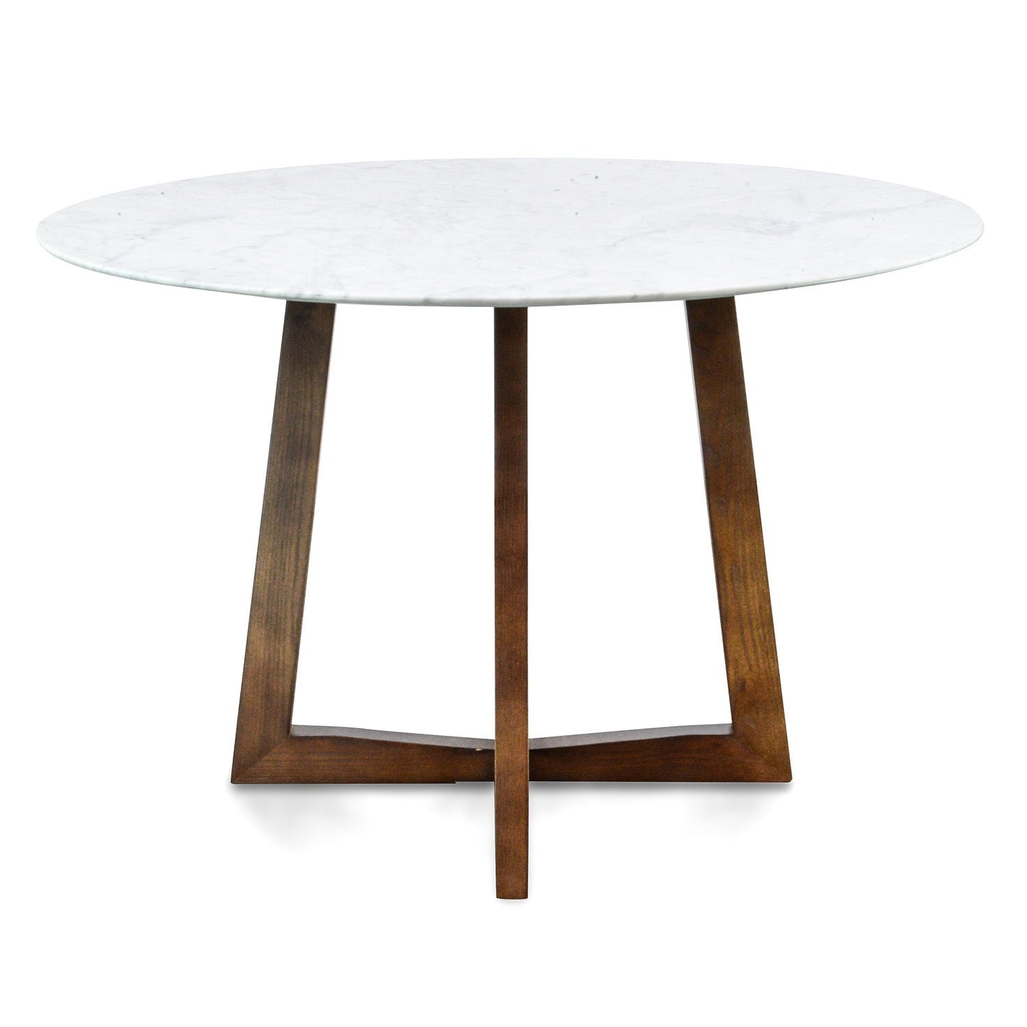 Round Marble Dining Table - 1.15m Dark Brown Base