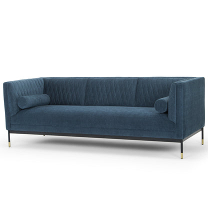 Three-Seater Fabric Sofa - Dusty Blue