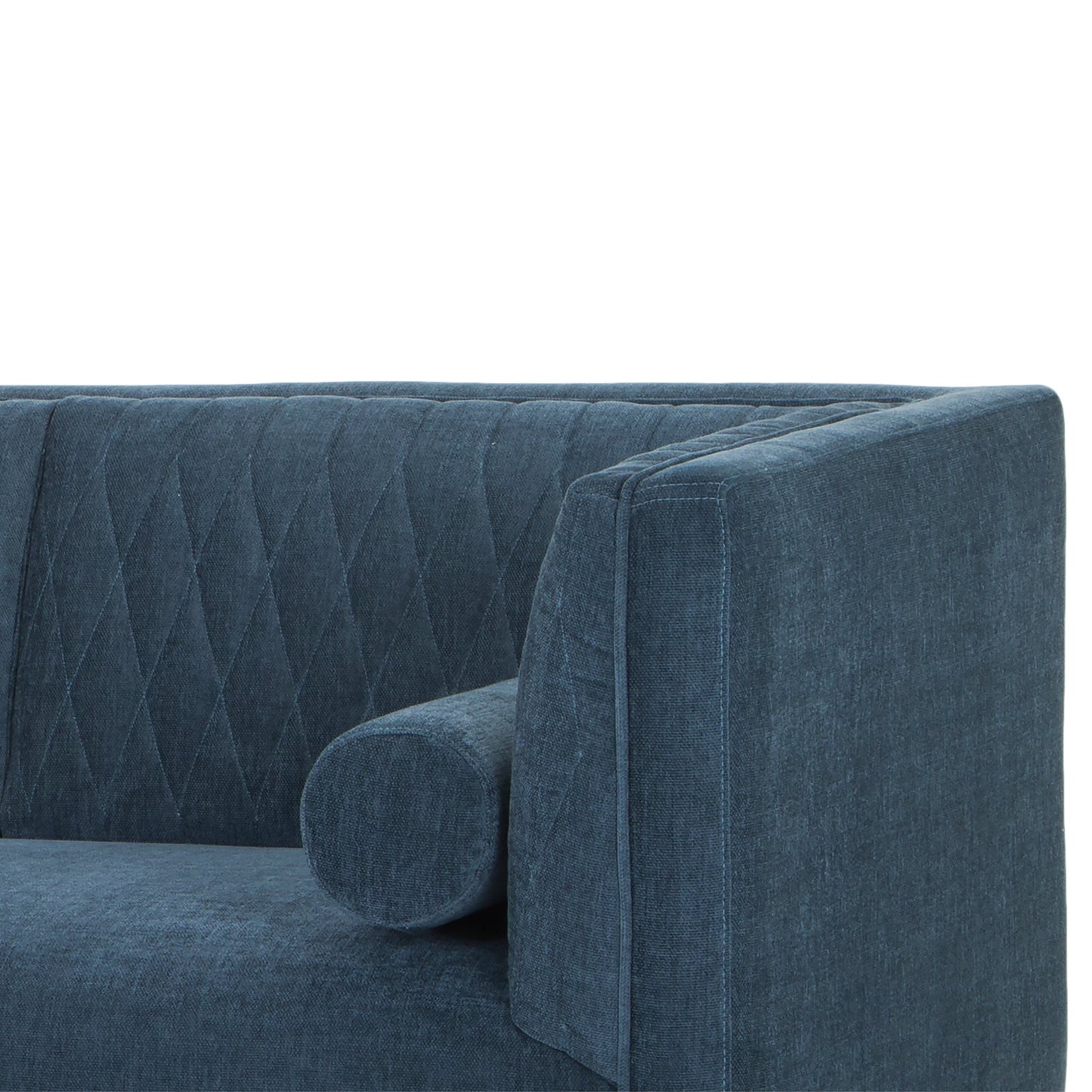 Three-Seater Fabric Sofa - Dusty Blue