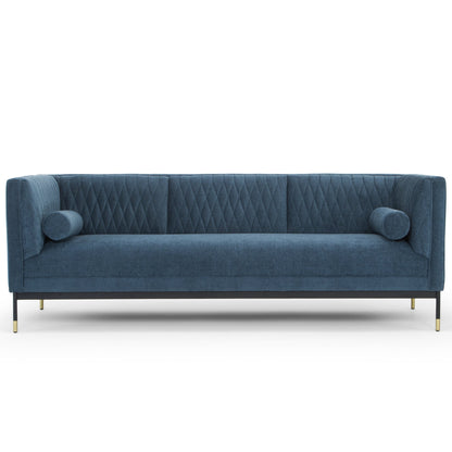 Three-Seater Fabric Sofa - Dusty Blue