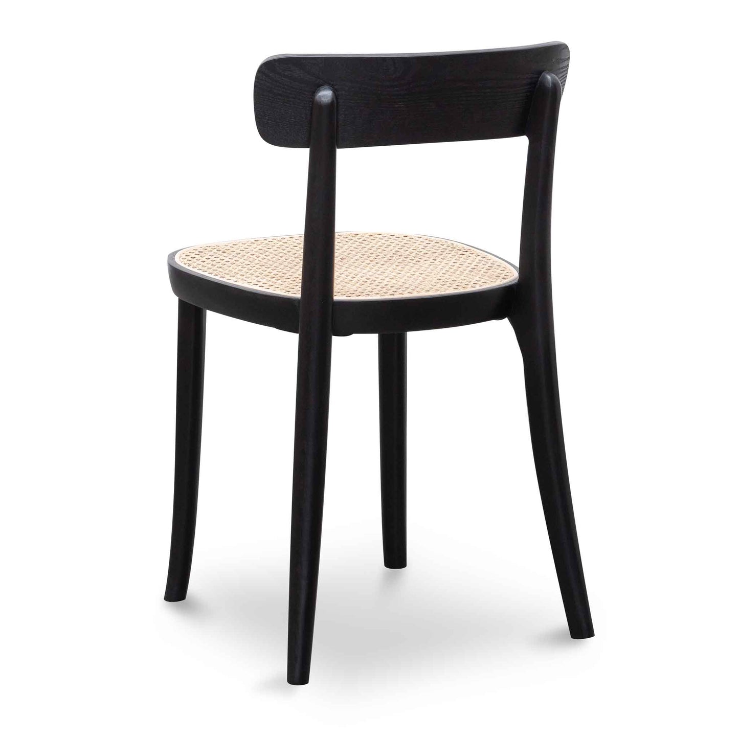 Rattan Dining Chair - Black with Natural Seat