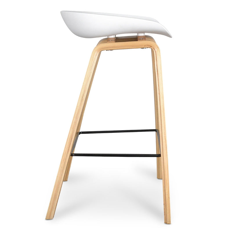 White and Natural Bar Stool (65cm)