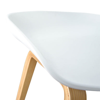 White and Natural Bar Stool (65cm)