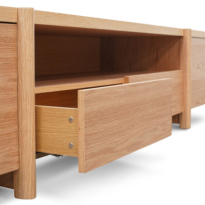 Lowline Full Natural Entertainment TV Unit with  Timber Legs - 2.1m