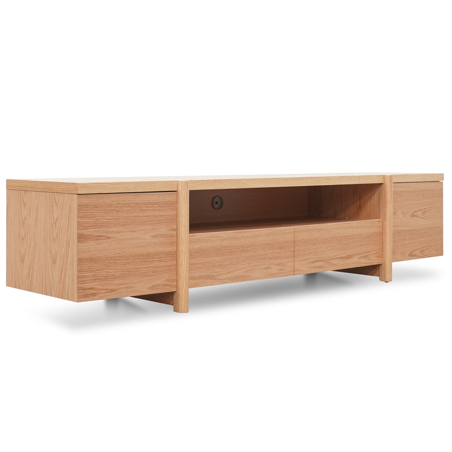 Lowline Full Natural Entertainment TV Unit with  Timber Legs - 2.1m